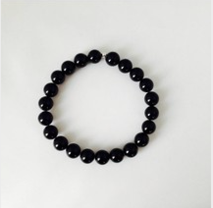 ST1152BL Black Onyx Bracelet 8mmX8"
