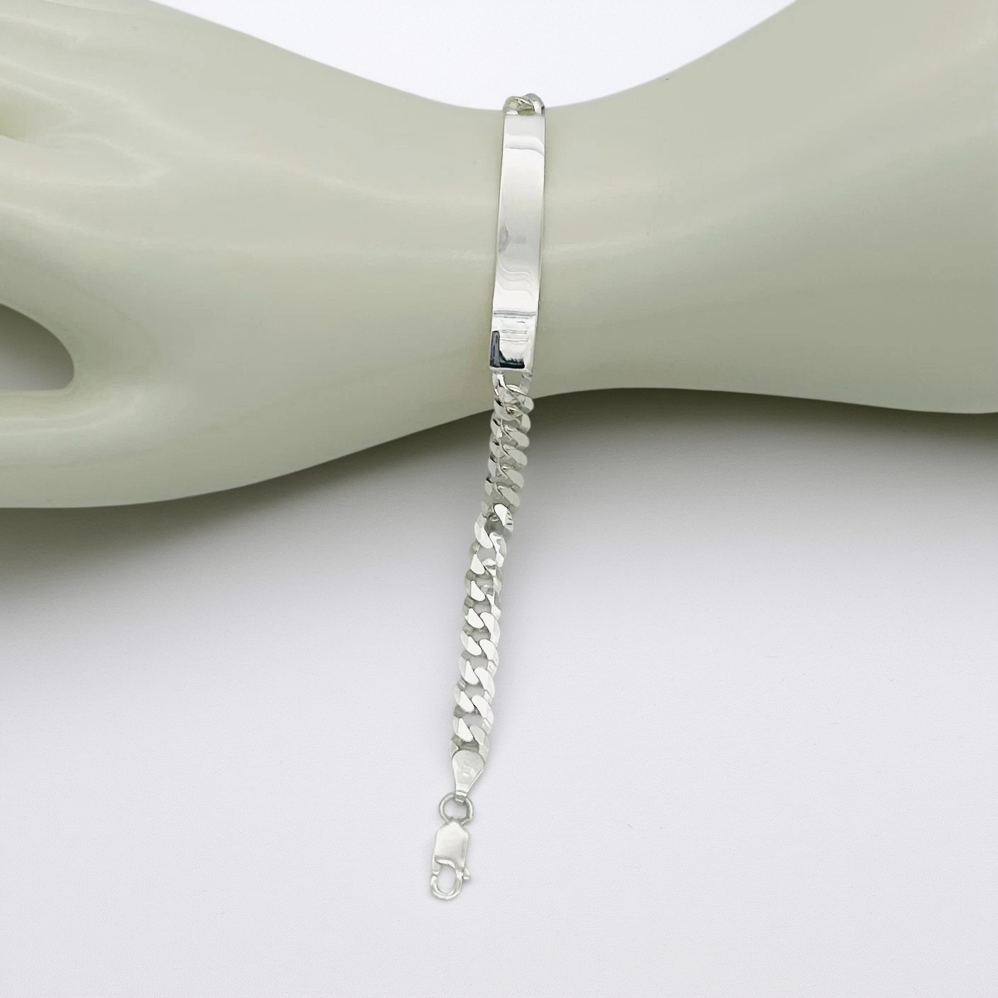 S1084 Curb Link ID Bracelet 5mm. X 9"