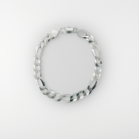 S1268 Super Flat Figaro Bracelet 8mm. X 8"