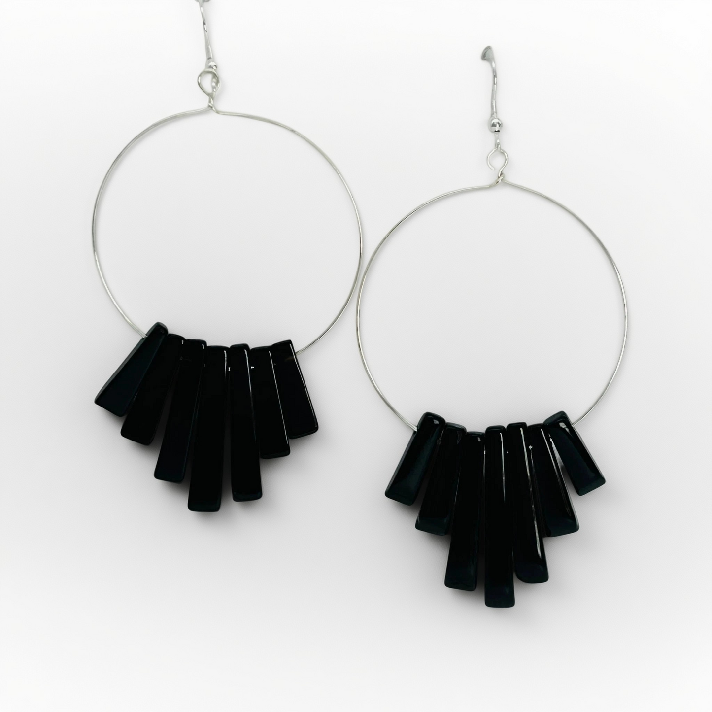 ST1955 Onyx Earrings 3.5"