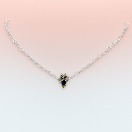 Z1889NL Hearts With Owl Necklace 16"