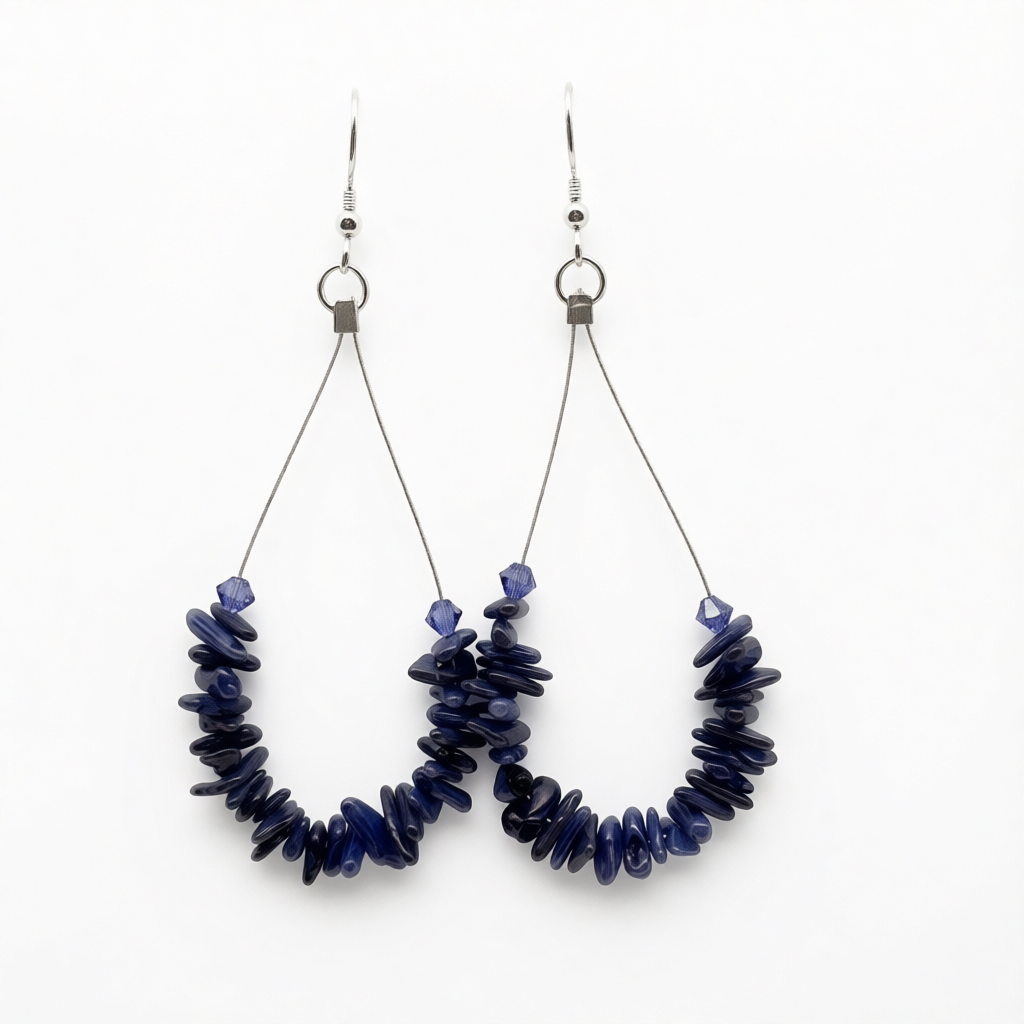 ST1992ER Dyed Purple Bamboo Coral Earrings