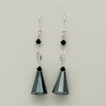 C1436SW Black Bells Earrings