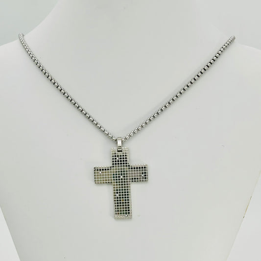 SS1492 Cross Necklace 20"
