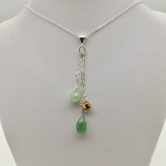 ST1387NL Green Aventurine Necklace 16"
