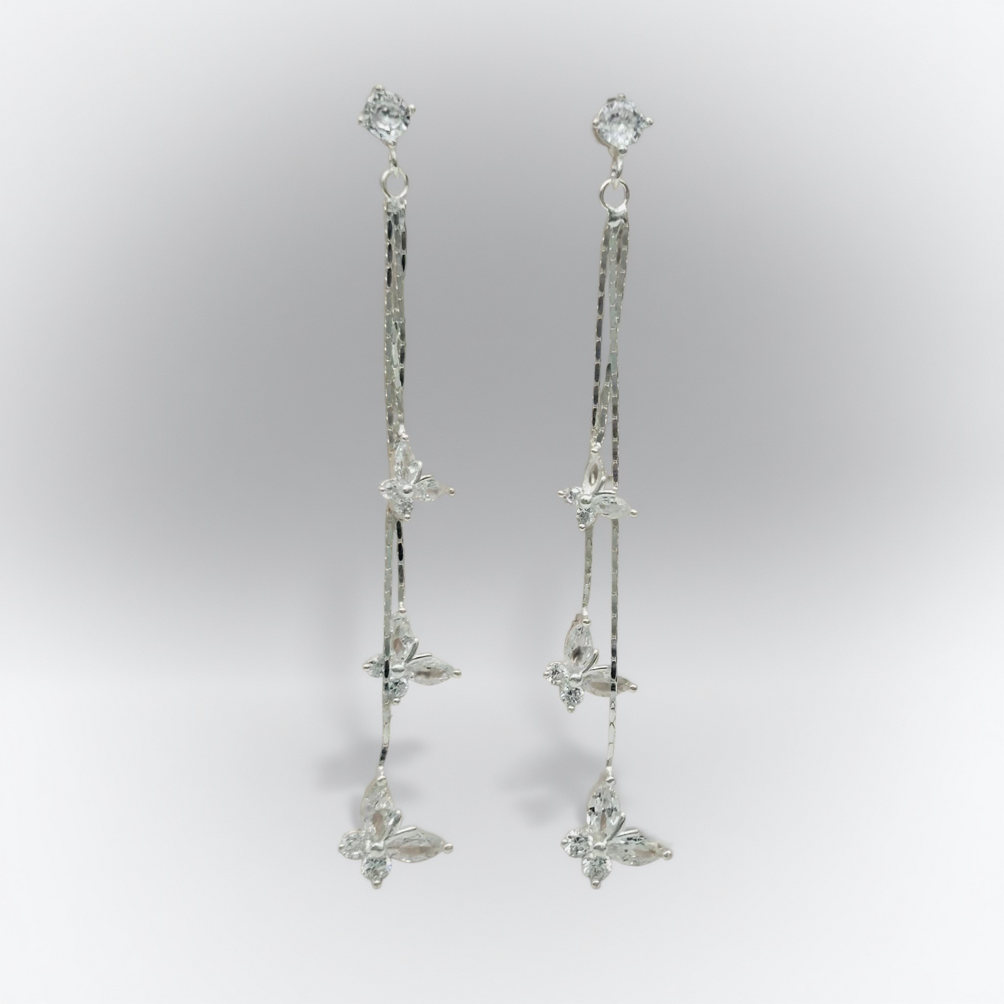 Z1626ER Butterflies Earrings 70mm. Long