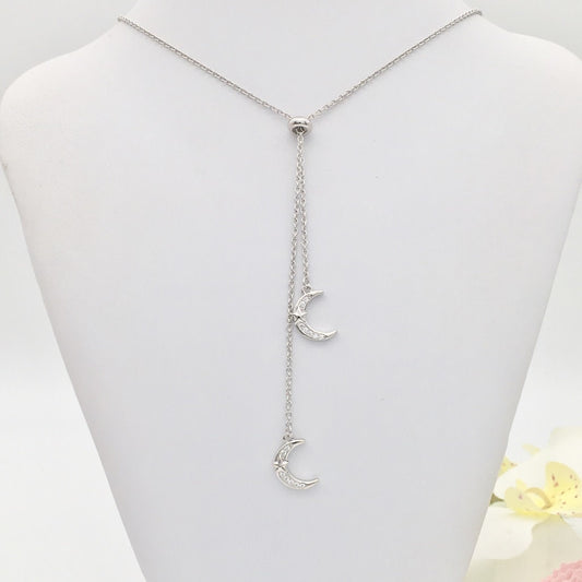 Z1373NL Moon & Star Adjustable Necklace