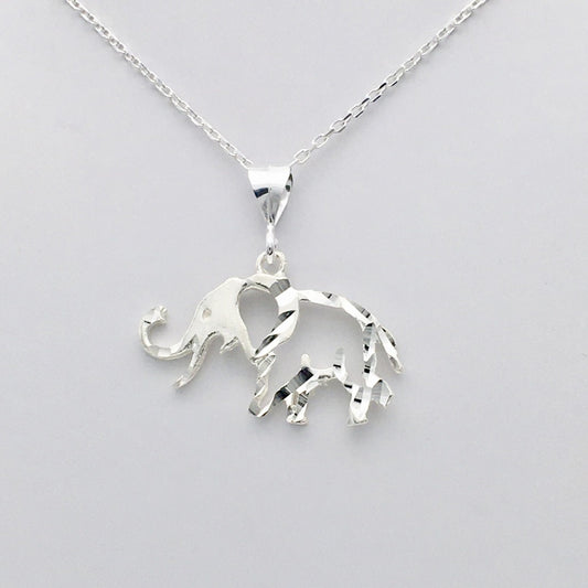 S1537NL Elephant Silhouette Necklace 18"
