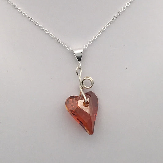C1174SW Red Wild Heart Necklace 16"