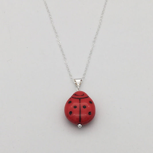 C1178NL Red Lady Bug Necklace 18"