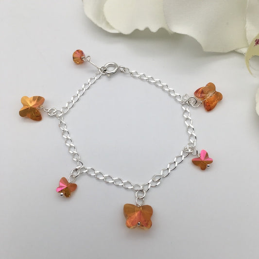 C1184 Butterfly Bracelet SW 7"