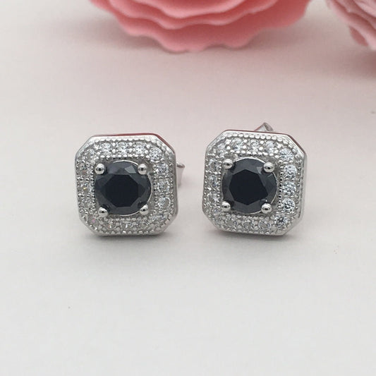 Z1367ER Square Earrings 9mm. x 9mm.