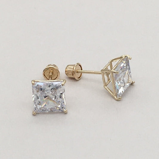 G32ER 14K Gold Square Earrings 6mm.