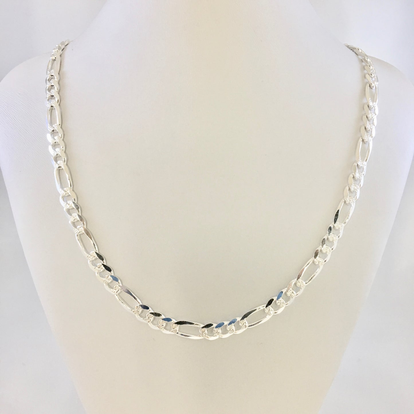 S1239 Super Flat Figaro Pave Chain 5.6mm. X 20"