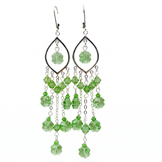 C1504 Swarovski® Crystal in Peridot color Earrings