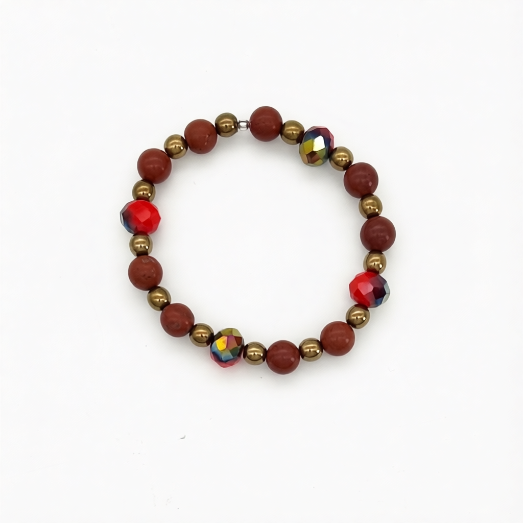 ST2001BL Red JasperBracelet 7"