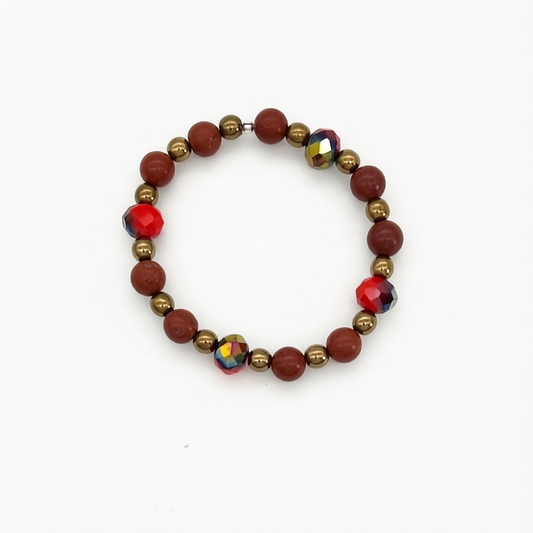 ST2001BL Red JasperBracelet 7"