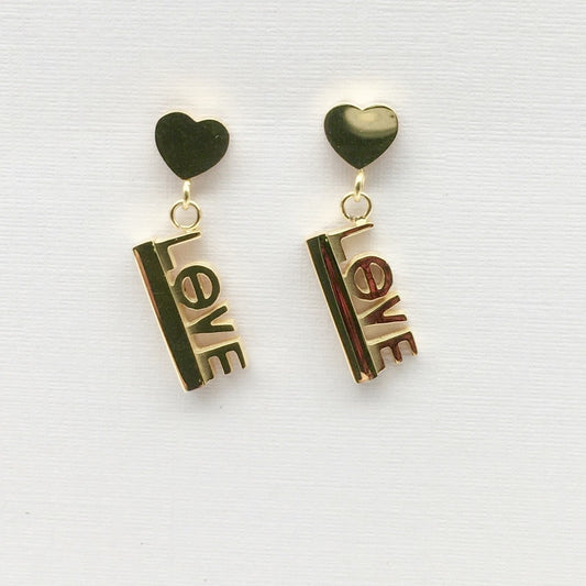 SS1118 Gold Plated Love Earrings