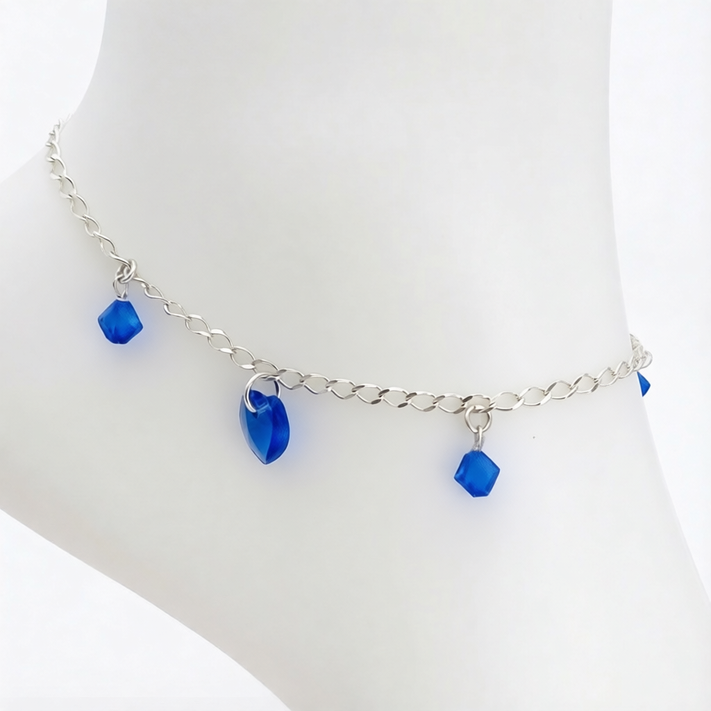 C1268 SW Anklet Sapphire 10"