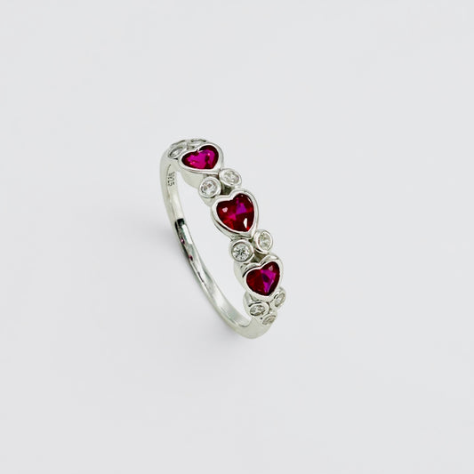 Z1900 Ruby Hearts Ring