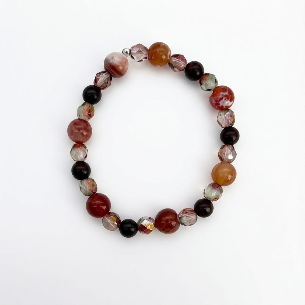 ST2005BL Fire Agate Bracelet 7"