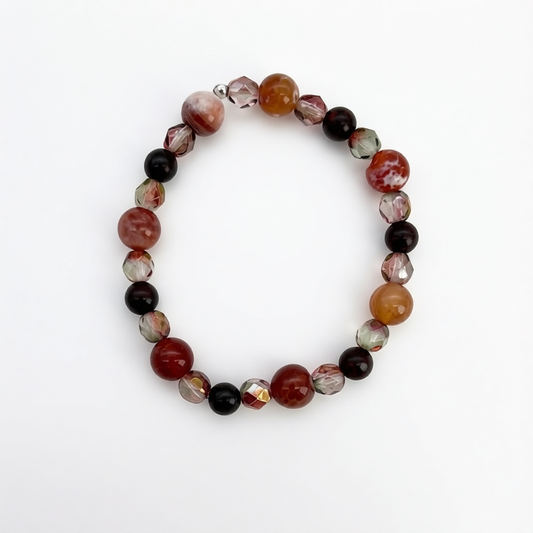ST2005BL Fire Agate Bracelet 7"
