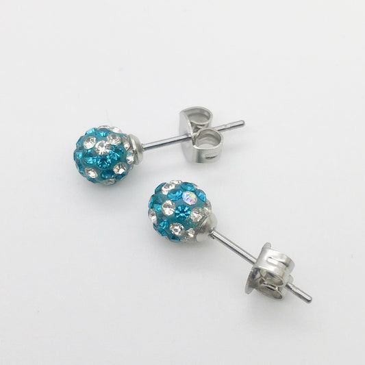 SS948 Blue Earrings 6mm.