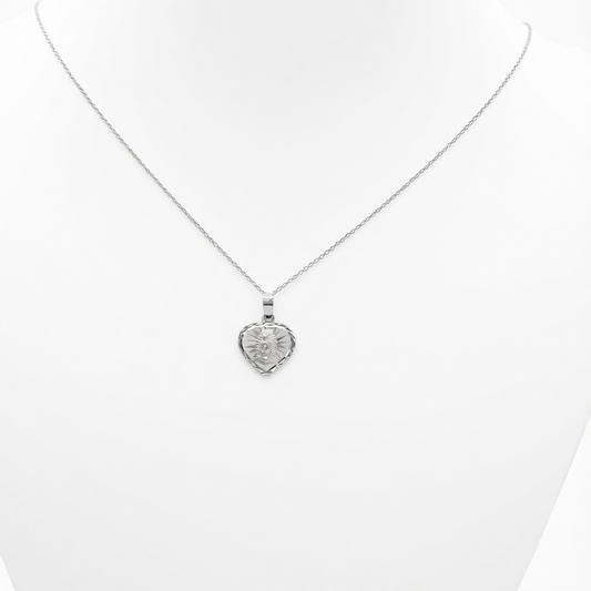 S1938 Mother Mary Heart Necklace 18"