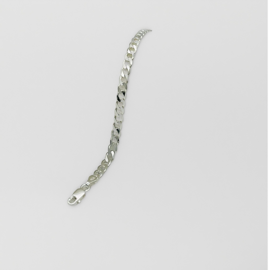 S1866 Flat Curb Link Bracelet 4mm. X 6"