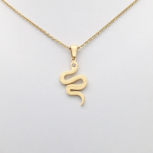 SS1339NL Gold Plated Snake Necklace  18"