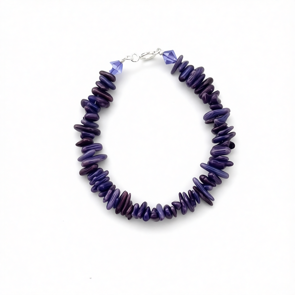 ST1992 Dyed Purple Coral Bracelet 7"
