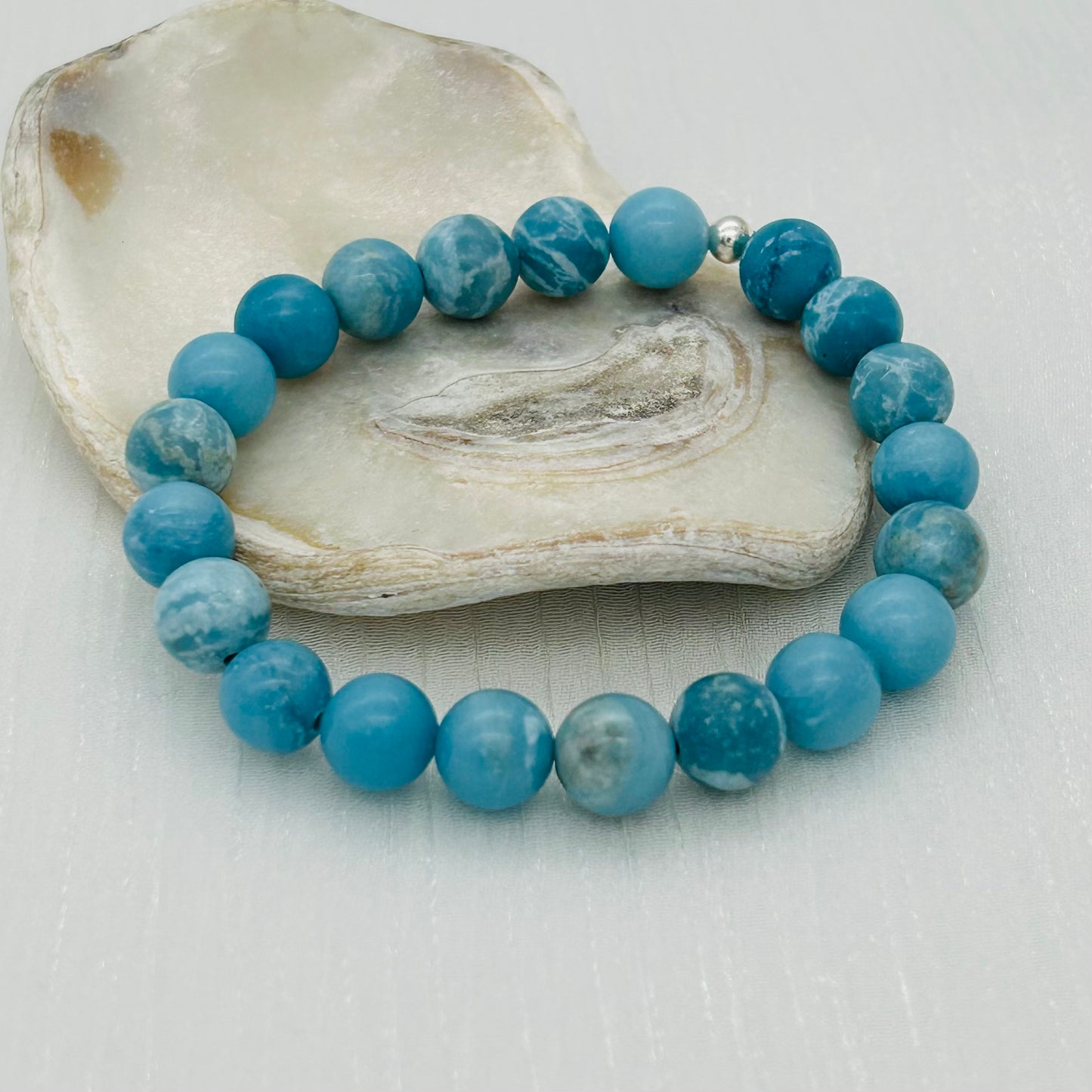 ST1908BL Larimar Bracelet  8mm. X 7"