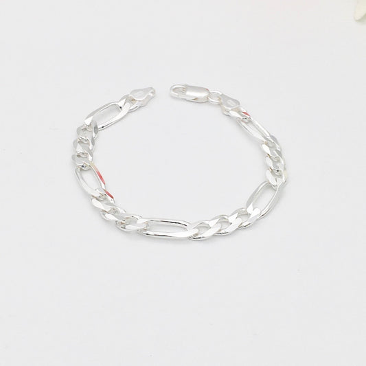 S1424BL Super Flat Figaro Bracelet 7mm. X 7"