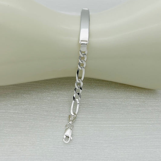 S848 Flat Figaro ID Bracelet 5mm. X 7"