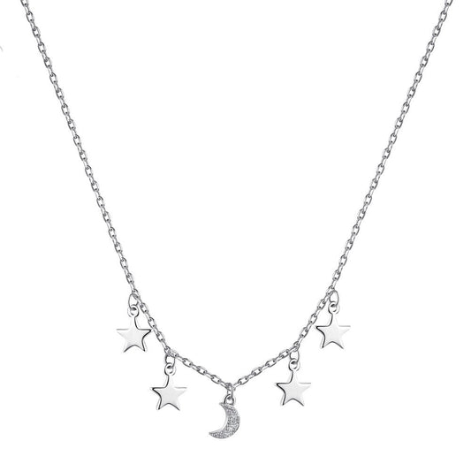 S1743 Moon & Stars Necklace 18"