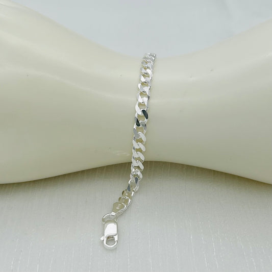 S1099BL Curb Link  Bracelet  5mm. X 7"