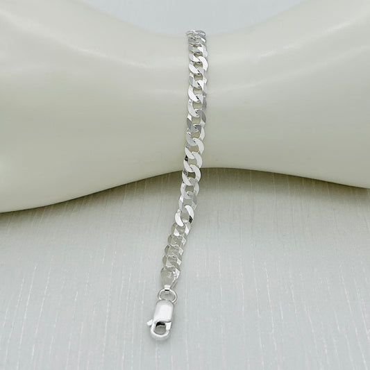 S1806BL Super Flat Curb Bracelet 6mm. X 8"