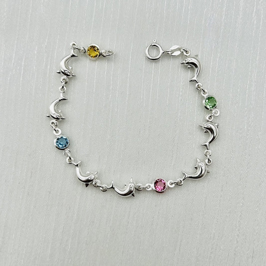 C1420 Dolphins Bracelet SW 7"