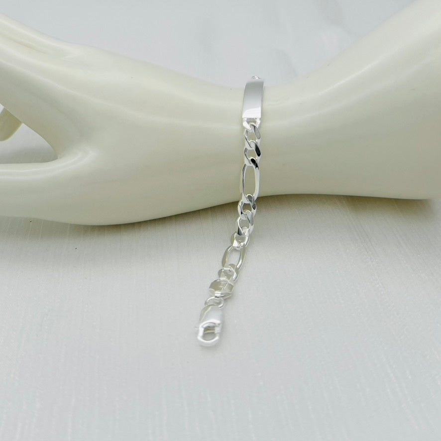 S1726BL Figaro ID  Bracelet 6.6mm. X 8"