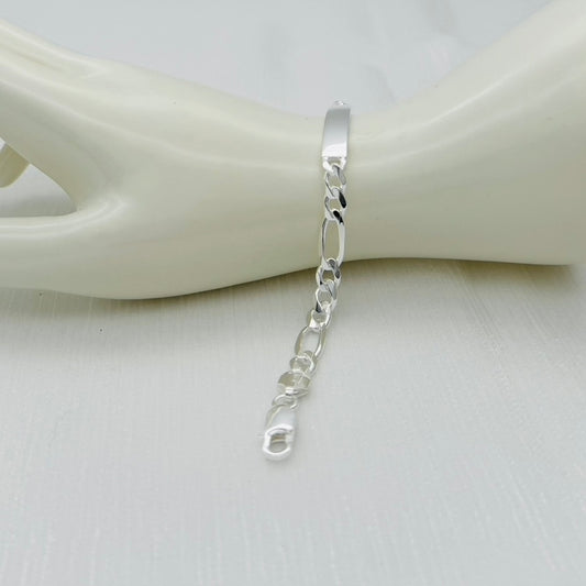 S1726BL Figaro ID  Bracelet 6.6mm. X 8"