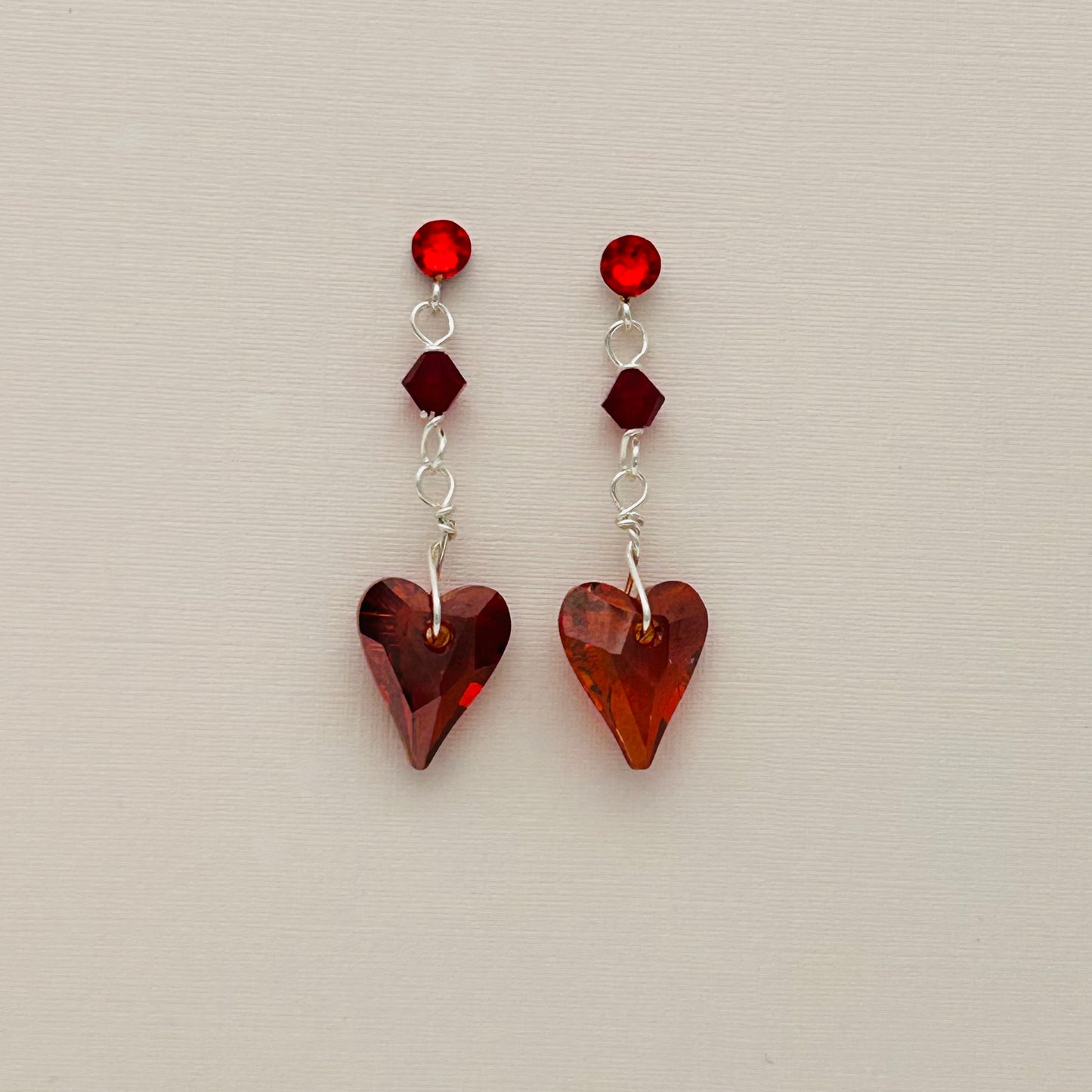 C1095SW Red Wild Heart Earrings