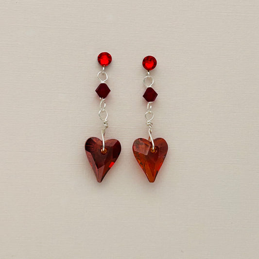 C1095SW Red Wild Heart Earrings