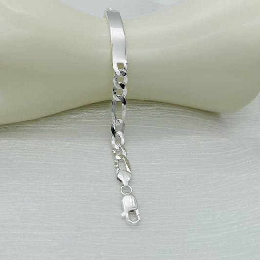 S1782BL Figaro ID Bracelet 7.6mm X 7"