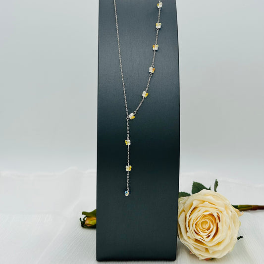 C1428SWClear Butterflies Necklace 19"